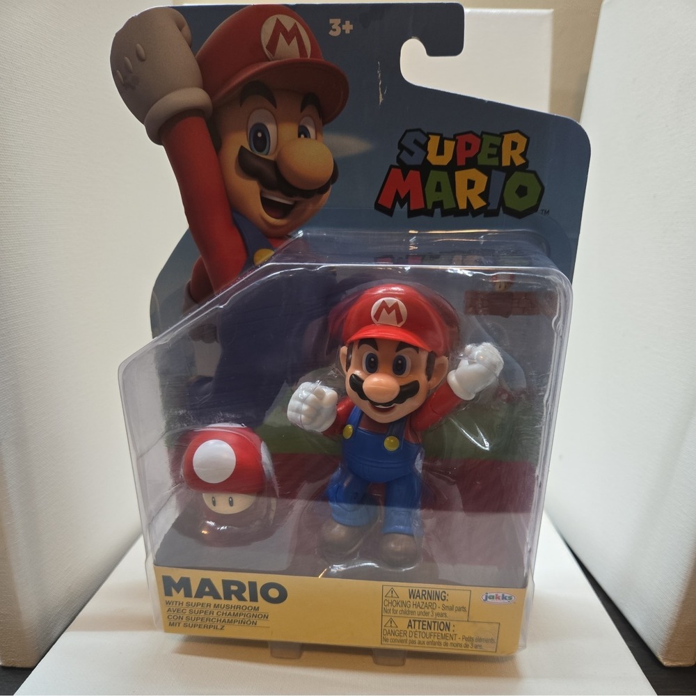 Nintendo‎ Super Mario - Mario W/ Super Mushroom - Jakks Pacific 4" Figure - 14